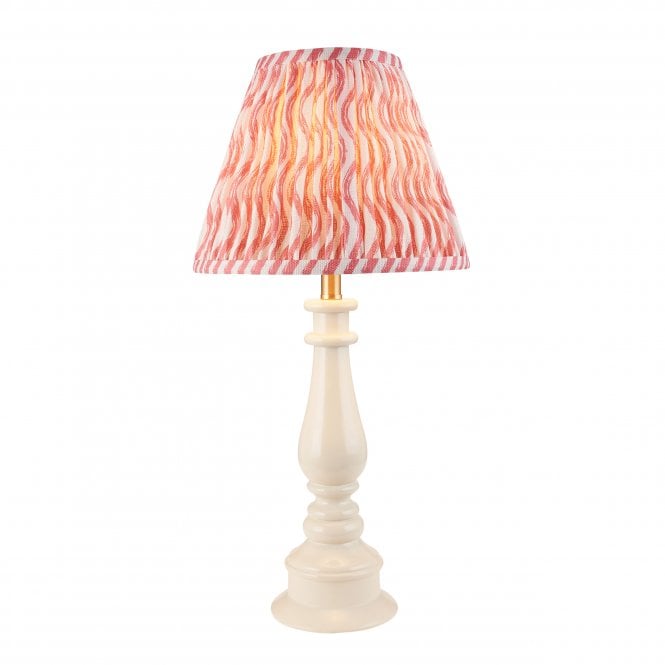 Myrtle Table Lamp in Almond White with Coral Pink Ripple Shade
