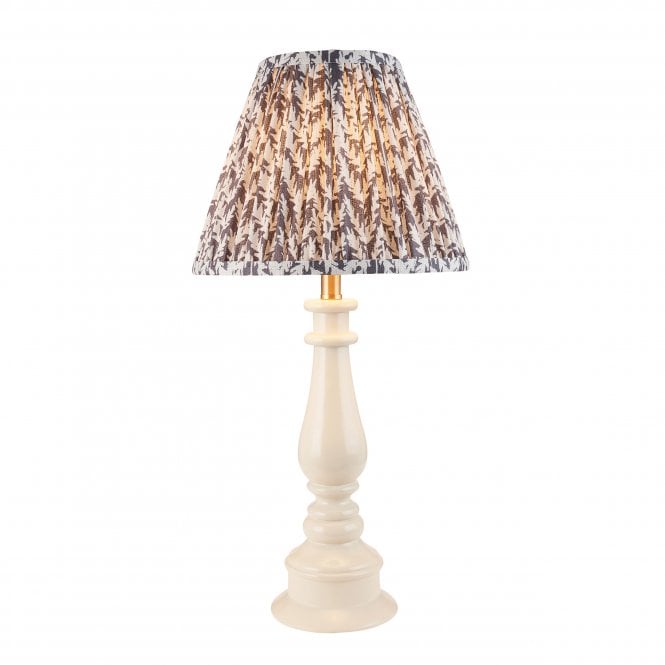 Myrtle Table Lamp in Almond White with Pearl Grey Leaf Shade