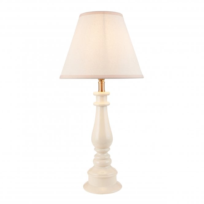 Myrtle Table Lamp in Almond White with Vintage White Ivy Shade
