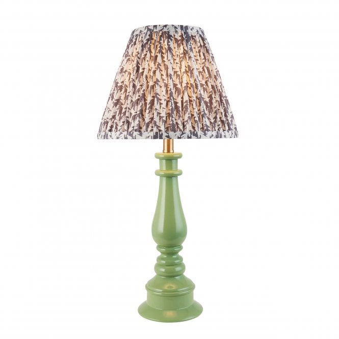 Myrtle Table Lamp in Cotswold Green with Pearl Grey Leaf Shade