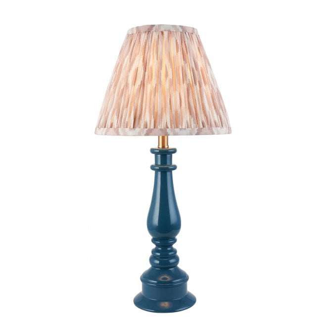 Myrtle Table Lamp in Marlin Blue with Neutral Ikat Shade