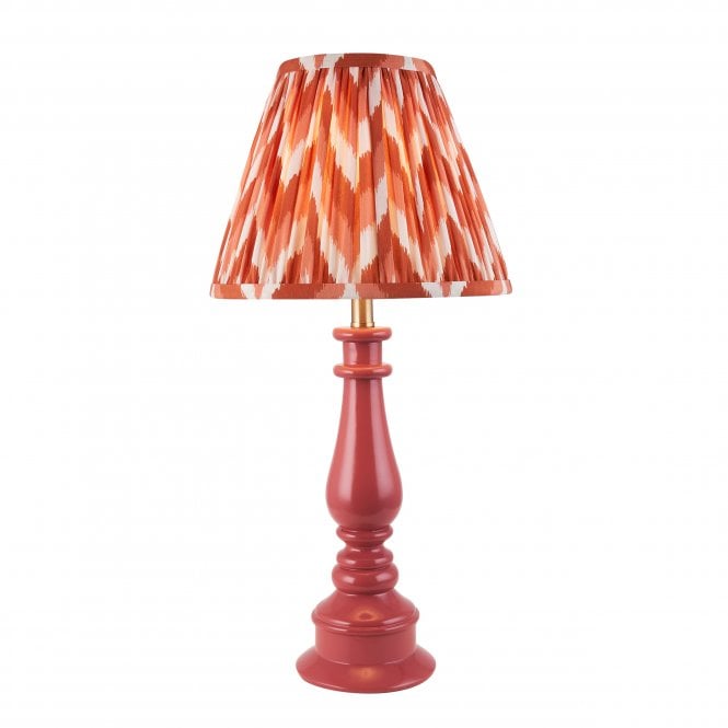 Myrtle Table Lamp in Pink Clay with Apricot Zigzag Shade