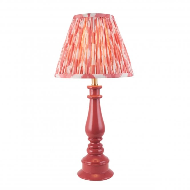 Myrtle Table Lamp in Pink Clay with Coral Pink Ikat Shade