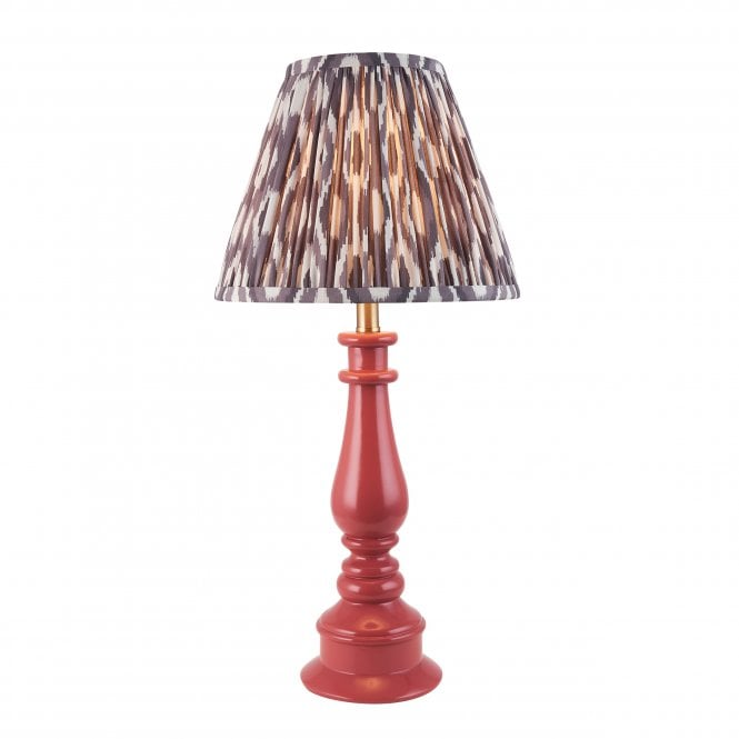 Myrtle Table Lamp in Pink Clay with Pearl Grey Ikat Shade