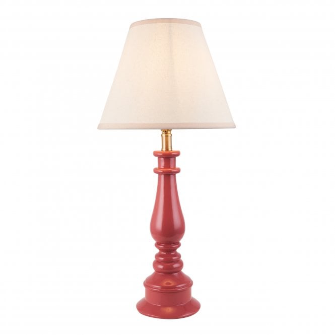 Myrtle Table Lamp in Pink Clay with Vintage White Ivy Shade