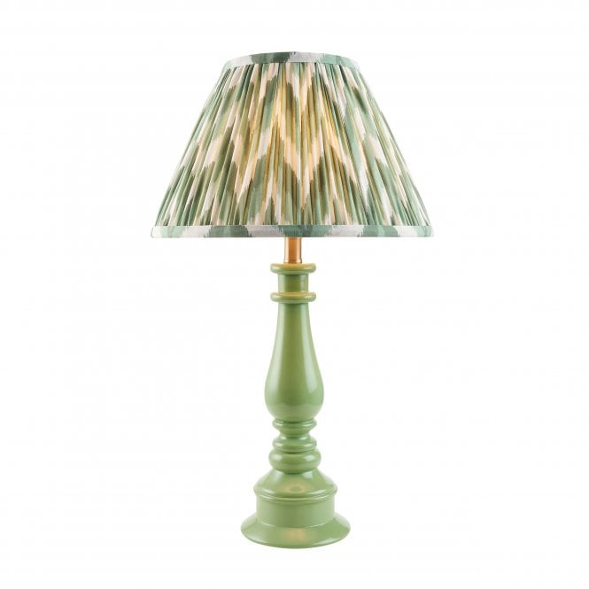 Myrtle Table Lamp with Zigzag Shade in Cotswold Green