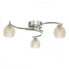 NAKITA 3 Light Semi Flush Ceiling Fixture in Chrome with GL6 Dimpled Glass Shade