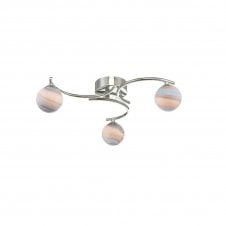 NAKITA 3 Light Semi Flush Ceiling Fixture in Chrome with GL7 Planet Glass Globe Shade