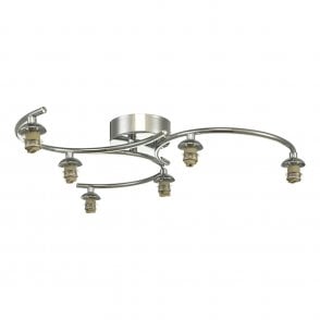 NAKITA 6 Light Semi Flush Ceiling in Chrome