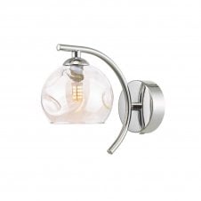 NAKITA Curved Wall Light in Chrome with GL16 Champagne Organic Glass Shade