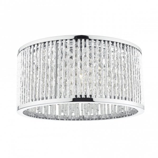 NANTES polished chrome and aluminium flush ceiling light