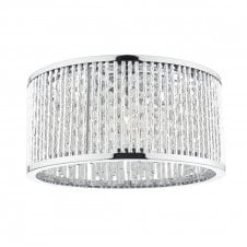 NANTES polished chrome and aluminium flush ceiling light