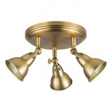 Nathaniel 3 Light Cluster Spotlight in Aged Brass