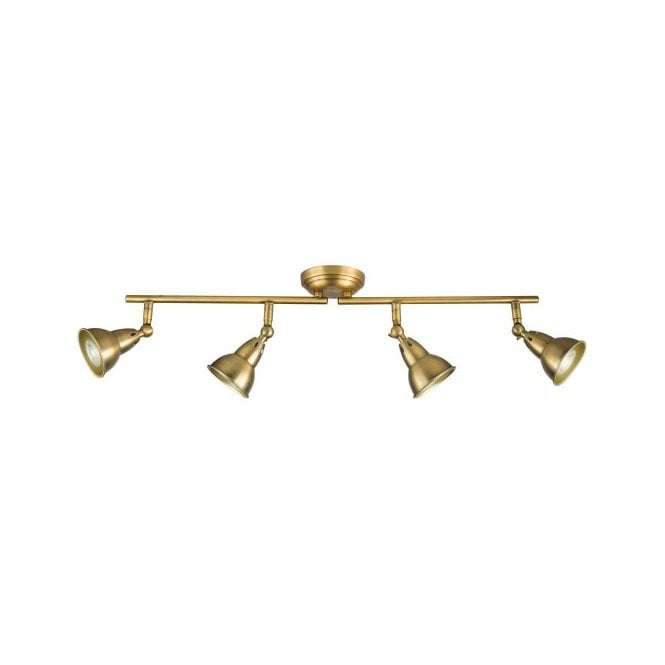Nathaniel 4 Light Spotlight Bar in Aged Brass