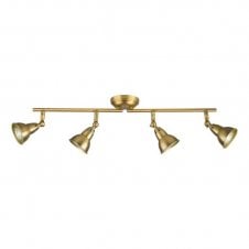 Nathaniel 4 Light Spotlight Bar in Aged Brass