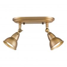 aged brass double spotlight