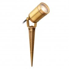 solid brass spike outdoor light