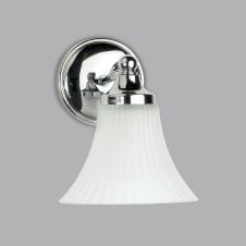 NENA decorative traditional design single bathroom wall light in chrome with opal shade