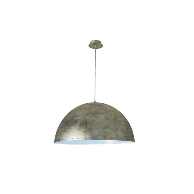 NEO industrial style metallic ceiling pendant in aged iron (large)