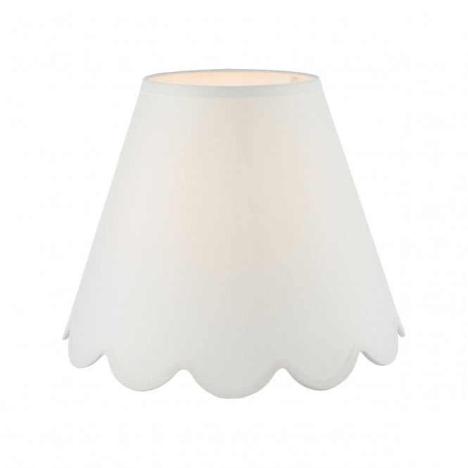 Nerita Scalloped Edge Tapered Drum Shade in Ivory Linen 30cm