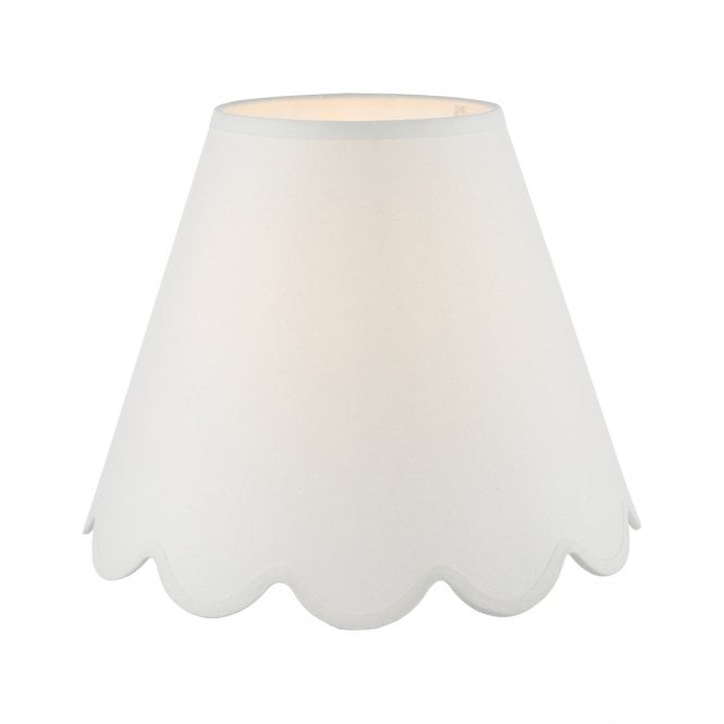 Nerita Scalloped Edge Tapered Drum Shade in Ivory Linen 35cm