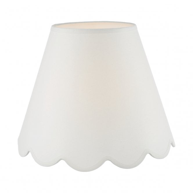 Nerita Scalloped Edge Tapered Drum Shade in Ivory Linen 40cm