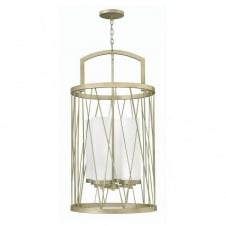modern silver leaf ceiling pendant with etched glass inner shade