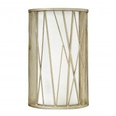modern silver leaf wall light with etched glass inner shade
