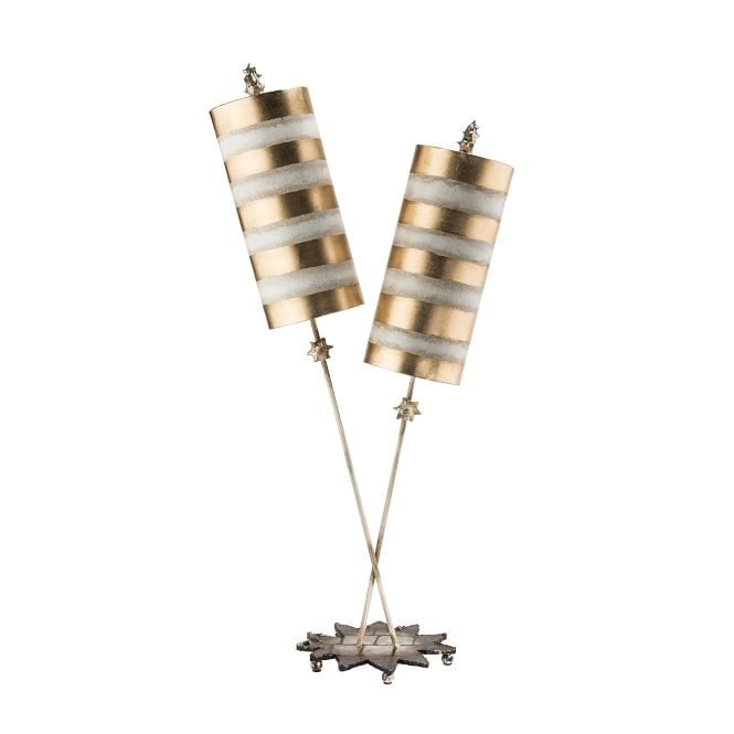 NETTLE LUXE decorative gold twin light table lamp