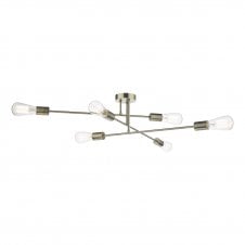 Industrial brass flush ceiling light