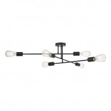 Industrial black flush ceiling light