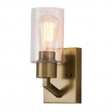 DERYN Wall Light In Steel And Clear Seeded Glass