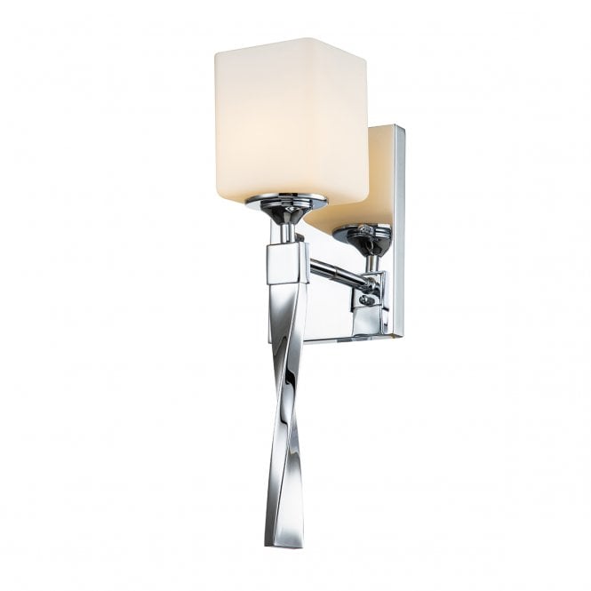  MARETTE Bathroom Safe Wall Light In Steel And Opal Glass