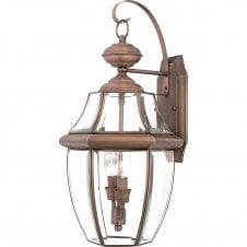 NEWBURY large outdoor wall lantern in aged copper