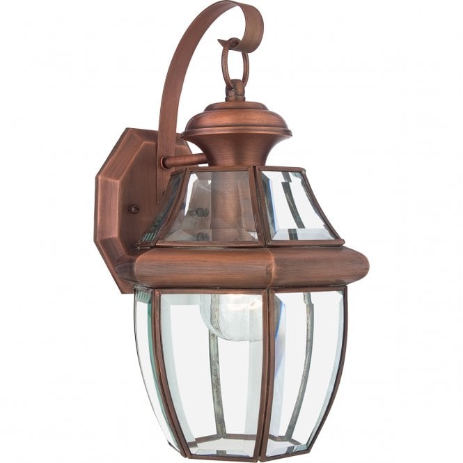 NEWBURY medium outdoor wall lantern in aged copper