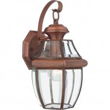 NEWBURY medium outdoor wall lantern in aged copper