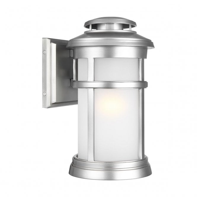 NEWPORT nautical coastal Wall Lantern in brushed steel finish (medium)