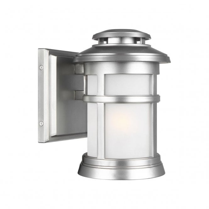 NEWPORT nautical coastal Wall Lantern in brushed steel finish (small)