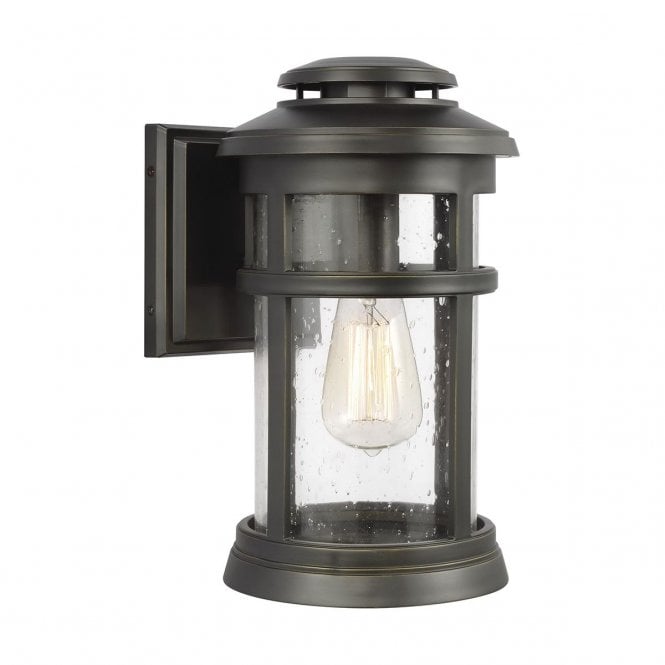 NEWPORT traditional coastal wall lantern in antique bronze finish (medium)