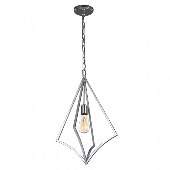 NICO Geometric Bare Bulb Ceiling Pendant Chrome