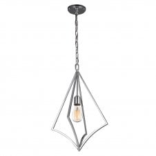 Geometric Bare Bulb Ceiling Pendant Chrome