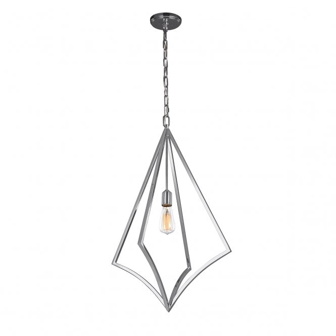 NICO Large Geometric Bare Bulb Ceiling Pendant Chrome