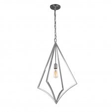 Geometric Bare Bulb Ceiling Pendant Chrome