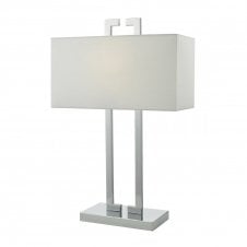 NILE polished chrome table lamp with ivory shade
