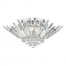 NIMBUS 5 Light Flush Polished Chrome Crystal