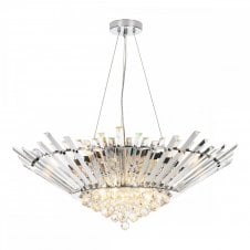 NIMBUS 9 Light Chandelier Crystal and Polished Chrome
