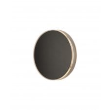 Small round black exterior light halo effect.
