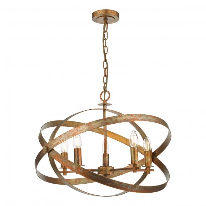 NITYA Gyroscope Chandelier Ceiling Pendant Mottled Copper