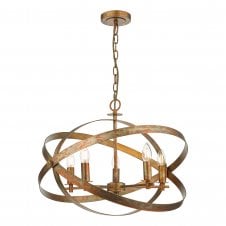 NITYA Gyroscope Chandelier Ceiling Pendant Mottled Copper