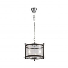 NOLAN Single Small Pendant 3 Light E14 Black/Polished Chrome/Clear Glass